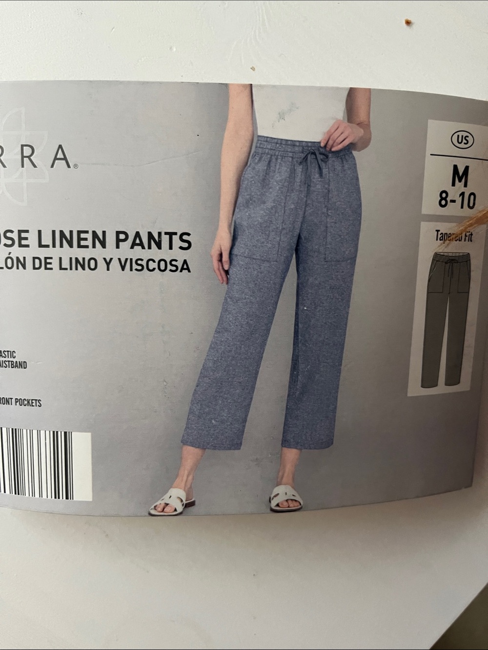 🆕 Serra linen blend Drawstring Pants - Heathered Blue